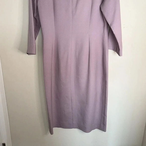 NWT Ralph Lauren Purple Label Made in Italy Lilac Midi Dress Wool/Silk Size 12 - Picture 10 of 15